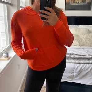 Waffle hooded waffle long sleeve